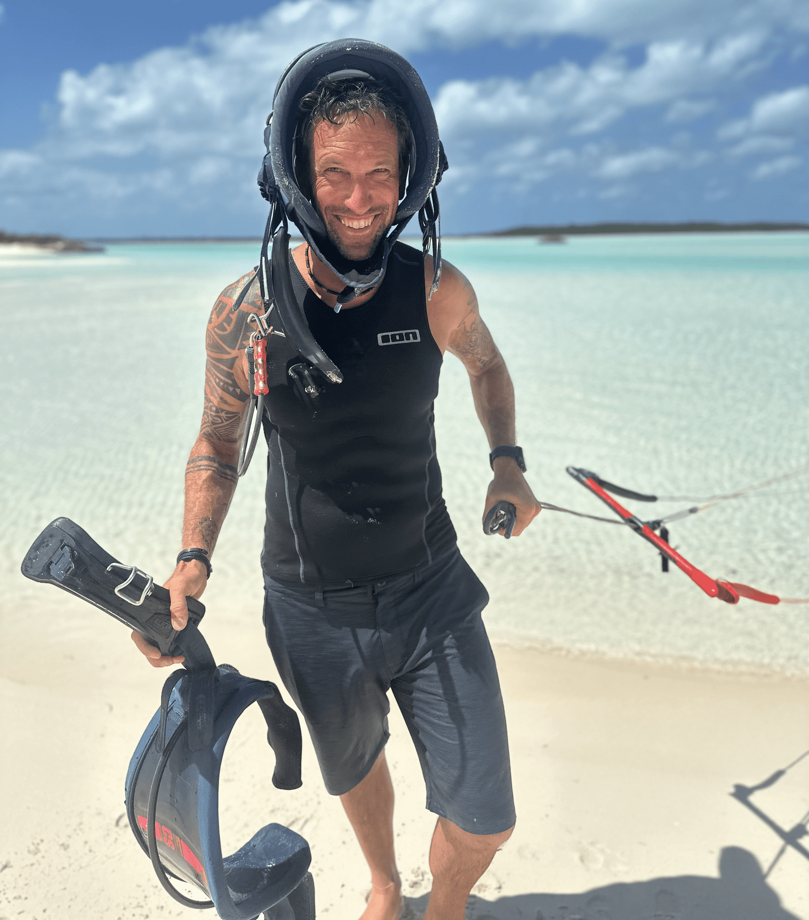 Kiteboarding coaching on the water